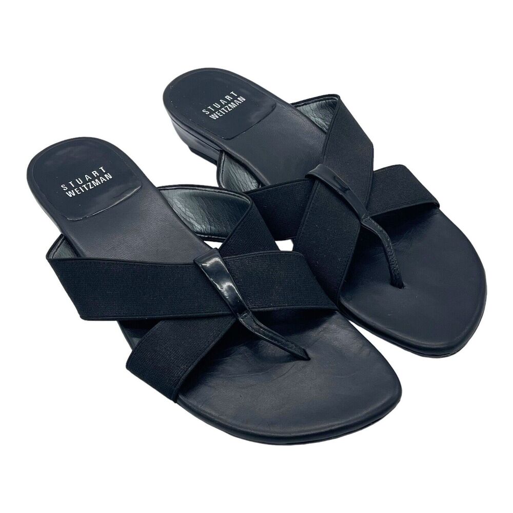 Stuart Weitzman Shoes Womens 7 Leather Flip Flops Sandals Old Money Quiet Luxury